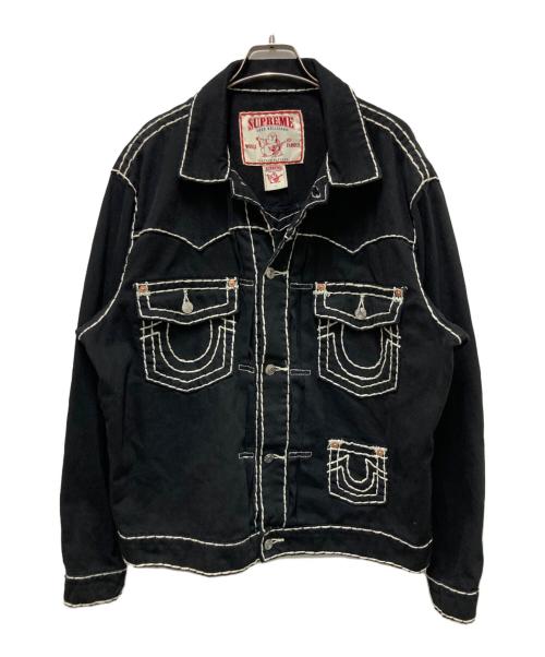 SUPREME（シュプリーム）SUPREME (シュプリーム) TRUE RELIGION (トゥルー レリジョン) denim trucker jacket ブラック サイズ:Lの古着・服飾アイテム