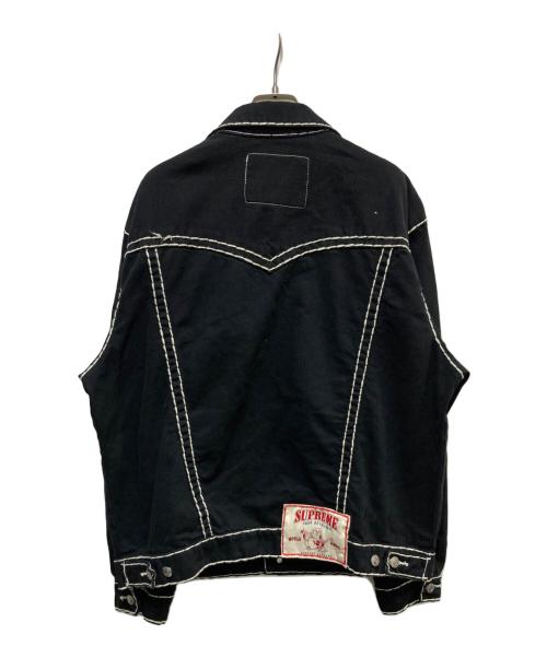 SUPREME（シュプリーム）SUPREME (シュプリーム) TRUE RELIGION (トゥルー レリジョン) denim trucker jacket ブラック サイズ:Lの古着・服飾アイテム