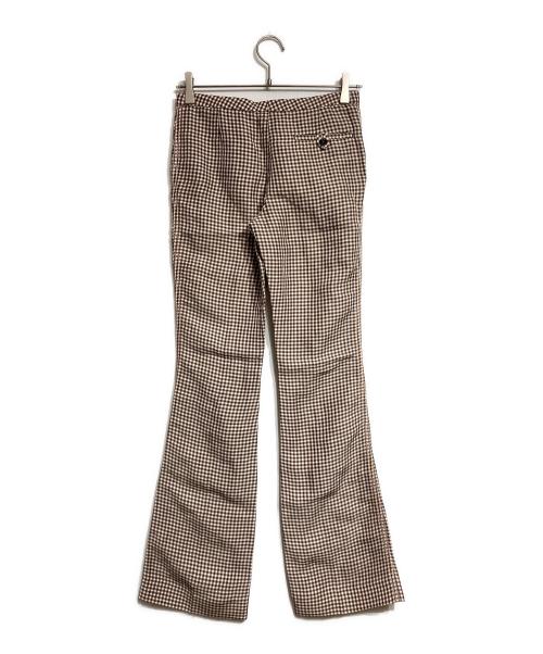 Acne studios（アクネ ストゥディオズ）Acne studios (アクネ ストゥディオズ) Piera Check Trousers/ピエラ チェック トラウザーズ ピンク×ブラウン サイズ:32の古着・服飾アイテム