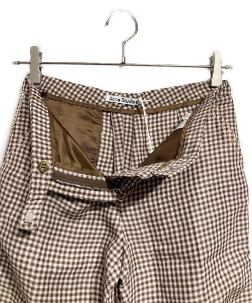 Acne studios（アクネ ストゥディオズ）Acne studios (アクネ ストゥディオズ) Piera Check Trousers/ピエラ チェック トラウザーズ ピンク×ブラウン サイズ:32の古着・服飾アイテム