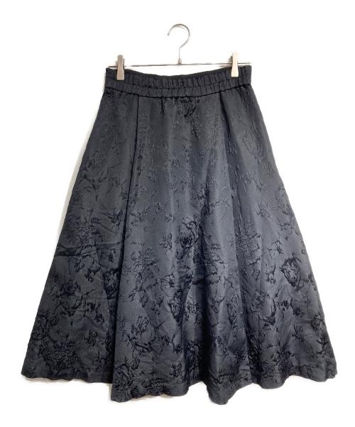 ADORE（アドーア）ADORE (アドーア) シルクウールジャガードスカート ブラック サイズ:38の古着・服飾アイテム