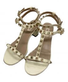 VALENTINO GARAVANI（ヴァレンティノ・ガラヴァーニ）の古着「ロックススタッズサンダル/Rockstud sandals」｜ベージュ