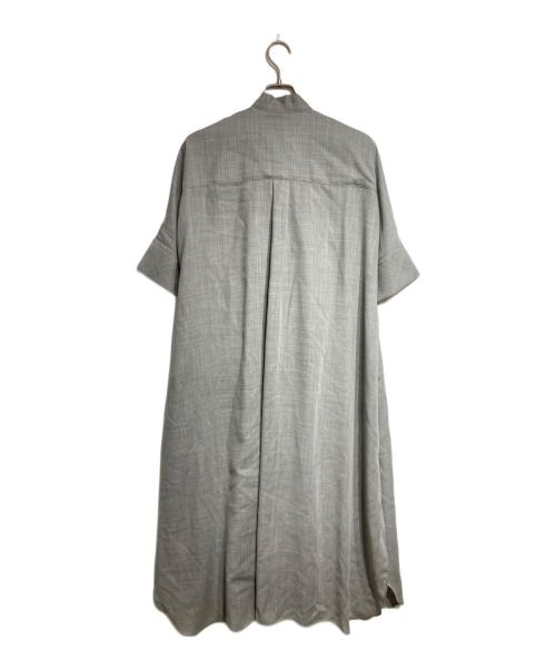 ebure（エブール）ebure (エブール) ライトビエラドルマンスリーブボウタイワンピース グレー サイズ:36の古着・服飾アイテム