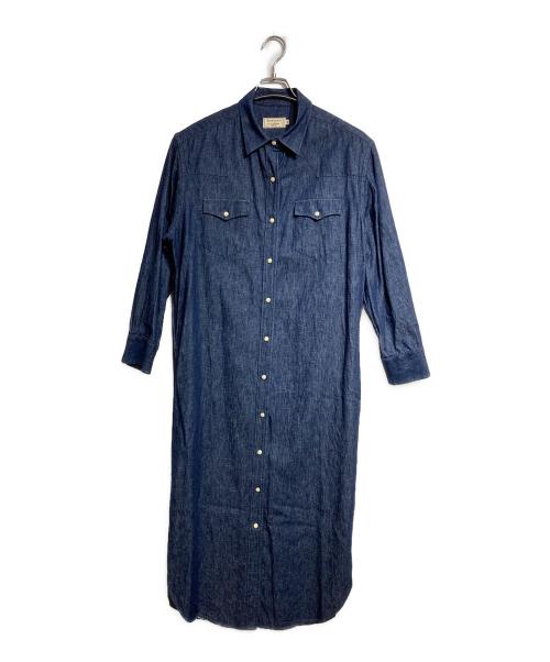 maison kitsune（メゾンキツネ）maison kitsune (メゾンキツネ) デニムシャツワンピース インディゴ サイズ:38の古着・服飾アイテム