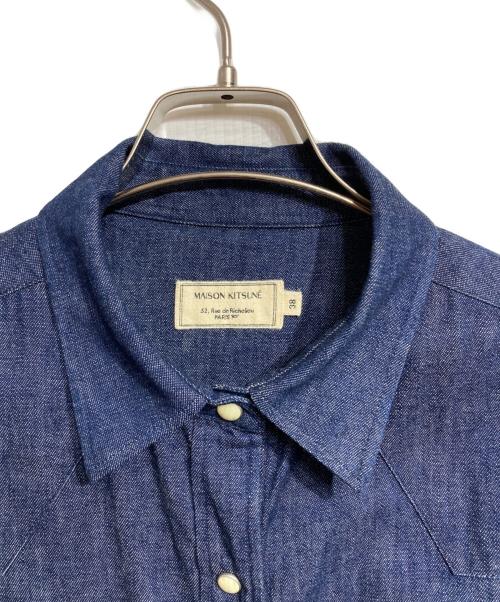 maison kitsune（メゾンキツネ）maison kitsune (メゾンキツネ) デニムシャツワンピース インディゴ サイズ:38の古着・服飾アイテム