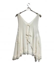 Adam et Rope（アダム エ ロペ）の古着「ヘムレースシアージレ/Hem lace sheer vest」｜ホワイト