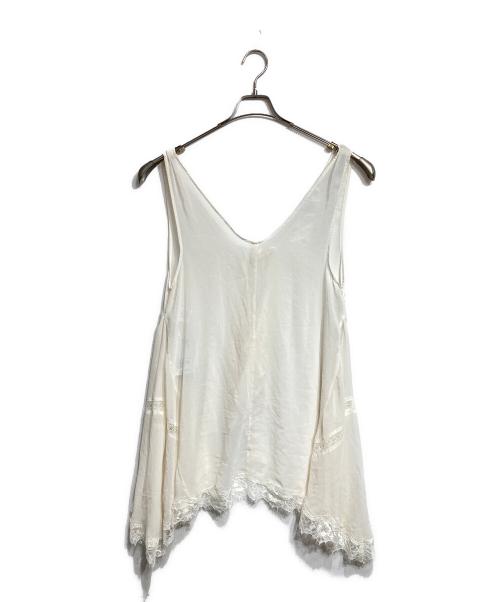 Adam et Rope（アダム エ ロペ）Adam et Rope (アダム エ ロペ) ヘムレースシアージレ/Hem lace sheer vest ホワイト サイズ:Fの古着・服飾アイテム