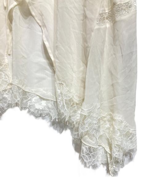 Adam et Rope（アダム エ ロペ）Adam et Rope (アダム エ ロペ) ヘムレースシアージレ/Hem lace sheer vest ホワイト サイズ:Fの古着・服飾アイテム