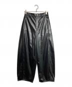 Adam et Ropeアダム エ ロペ）の古着「グロスボンディングコクーンパンツ/Gloss-finish bonded cocoon pants」｜ブラック