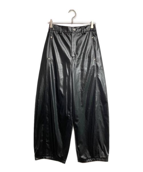 Adam et Rope（アダム エ ロペ）Adam et Rope (アダム エ ロペ) グロスボンディングコクーンパンツ/Gloss-finish bonded cocoon pants ブラック サイズ:36の古着・服飾アイテム