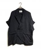 Adam et Ropeアダム エ ロペ）の古着「ショートスリーブシャツジャケット/Short-sleeve shirt jacket」｜ブラック