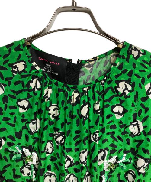 MARC JACOBS（マークジェイコブス）MARC JACOBS (マークジェイコブス) シルクビジューワンピース グリーン サイズ:2の古着・服飾アイテム