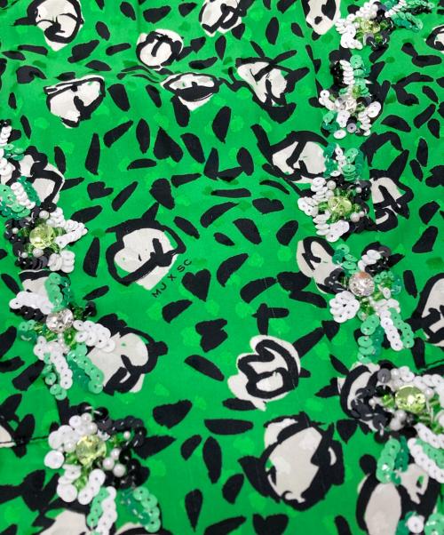 MARC JACOBS（マークジェイコブス）MARC JACOBS (マークジェイコブス) シルクビジューワンピース グリーン サイズ:2の古着・服飾アイテム
