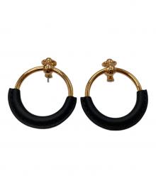 HERMES（エルメス）の古着「ループグランピアス/Loop Earrings」｜ピングゴールド×ブラック