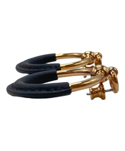 HERMES（エルメス）HERMES (エルメス) ループグランピアス/Loop Earrings ピングゴールド×ブラックの古着・服飾アイテム
