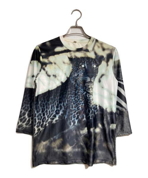 LAD MUSICIAN（ラッドミュージシャン）LAD MUSICIAN (ラッドミュージシャン) プリントカットソー/Printed cut-and-sew top ホワイト×ブラック サイズ:44の古着・服飾アイテム