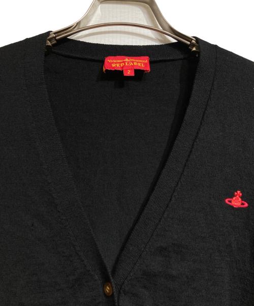 Vivienne Westwood RED LABEL（ヴィヴィアンウエストウッドレッドレーベル）Vivienne Westwood RED LABEL (ヴィヴィアンウエストウッドレッドレーベル) オーブ刺繍カーディガン/Orb-embroidered cardigan ブラック サイズ:2の古着・服飾アイテム