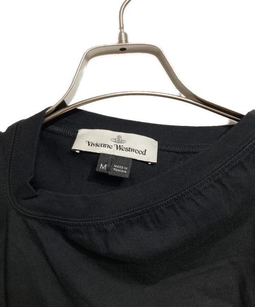 Vivienne Westwood（ヴィヴィアンウエストウッド）Vivienne Westwood (ヴィヴィアンウエストウッド) オーブ刺繍変形カットソー/Asymmetric Cut-and-Sew Top ブラック サイズ:Mの古着・服飾アイテム