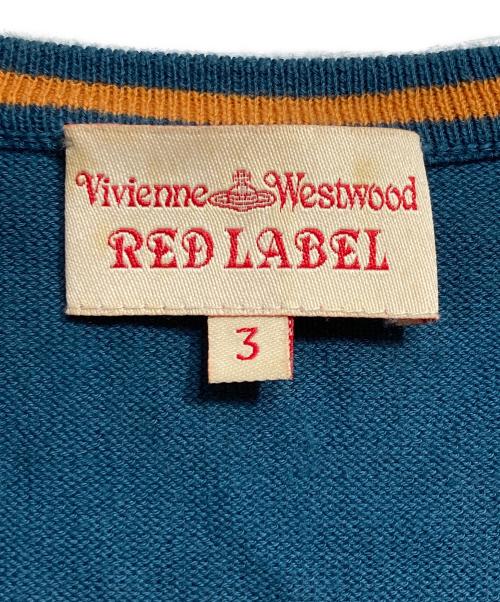 Vivienne Westwood RED LABEL（ヴィヴィアンウエストウッドレッドレーベル）Vivienne Westwood RED LABEL (ヴィヴィアンウエストウッドレッドレーベル) オーブ刺繍ドットカーディガン/Polka-dot cardigan オレンジ×ブルー サイズ:3の古着・服飾アイテム