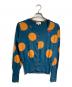 Vivienne Westwood RED LABEL（ヴィヴィアンウエストウッドレッドレーベル）の古着「オーブ刺繍ドットカーディガン/Polka-dot cardigan」｜オレンジ×ブルー