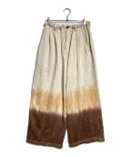 AMBERGLEAMアンバーグリーム）の古着「iedye Pile Pants」｜ブラウン×ベージュ