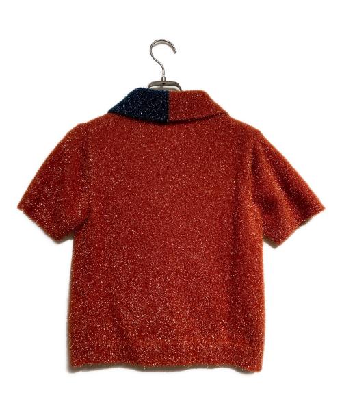 YANYAN（ヤンヤン）YANYAN (ヤンヤン) TINSEL ss cordigan オレンジ サイズ:FREEの古着・服飾アイテム