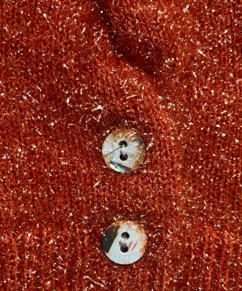 YANYAN（ヤンヤン）YANYAN (ヤンヤン) TINSEL ss cordigan オレンジ サイズ:FREEの古着・服飾アイテム