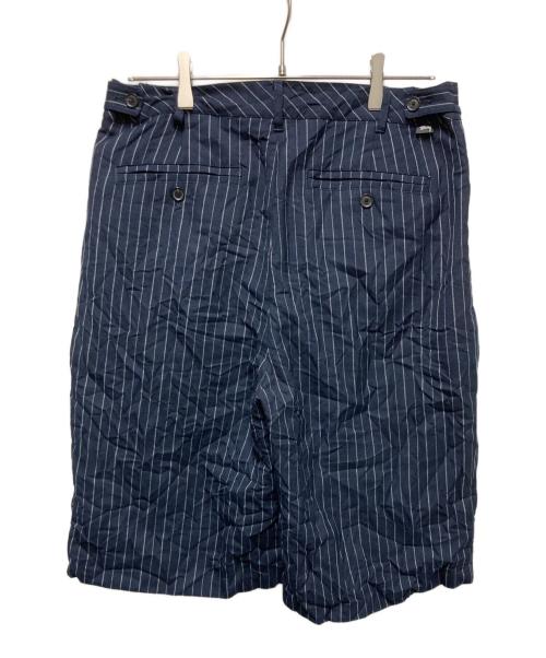 stussy（ステューシー）stussy (ステューシー) 24SS/VOLUME PLEATED SHORT WRINKLED STRIPE ネイビー サイズ:30の古着・服飾アイテム