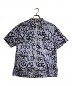 SUPREME×COMME des GARCONS SHIRTシュプリーム×コムデギャルソンシャツ）の古着「Cotton Graphic S/S Shirt/コットングラフィックショートスリーブシャツ」｜ブルー