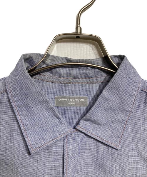 COMME des GARCONS HOMME（コムデギャルソン オム）COMME des GARCONS HOMME (コムデギャルソン オム) ヴィンテージスプリットズラシロゴ オープンカラーシャツ ブルー サイズ:FREEの古着・服飾アイテム