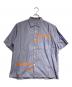 COMME des GARCONS HOMME（コムデギャルソン オム）の古着「ヴィンテージスプリットズラシロゴ オープンカラーシャツ」｜ブルー