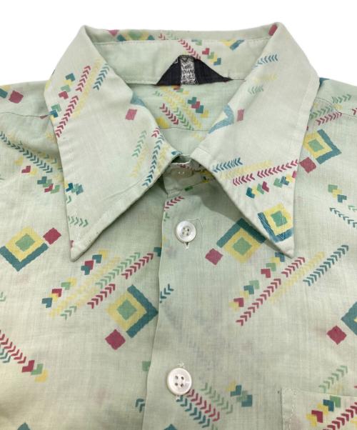 USED（ユーズド）USED (ユーズド) 70’Sアトミック柄シャツ グリーン サイズ:46の古着・服飾アイテム