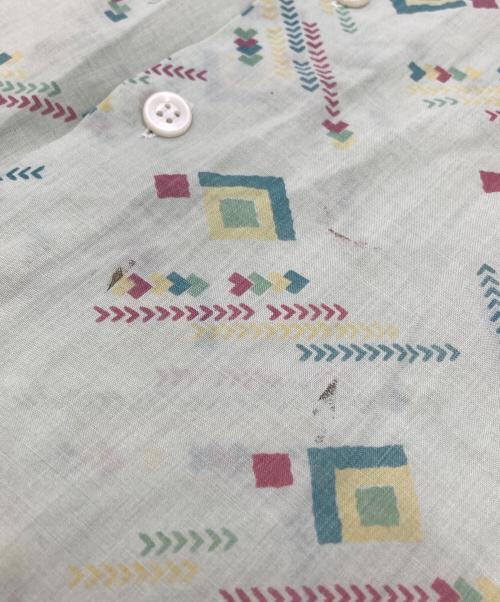 USED（ユーズド）USED (ユーズド) 70’Sアトミック柄シャツ グリーン サイズ:46の古着・服飾アイテム