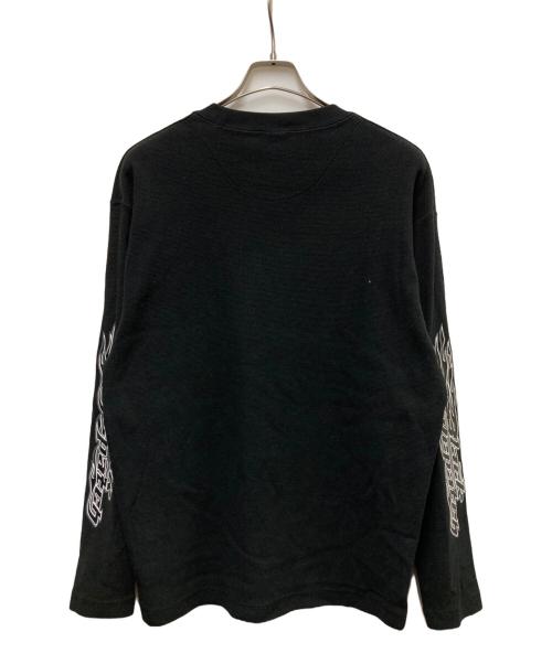 BlackEyePatch（ブラックアイパッチ）BlackEyePatch FLAME LOGO THERMAL L/S TEE BLACK FLAME LOGO THERMAL L/S TEE BLACK FLAME LOGO THERMAL L/S TEE BLACK サイズ:Lの古着・服飾アイテム