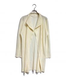 PLEATS PLEASE（プリーツプリーズ）の古着「プリーツカーディガン/Pleated Cardigan」｜イエロー