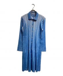 PLEATS PLEASE（プリーツプリーズ）の古着「プリーツワンピース/Pleated dress」｜ブルー