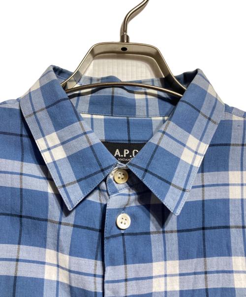 A.P.C.（アーペーセー）A.P.C. (アーペーセー) チェックシャツ ブルー サイズ:Ｍの古着・服飾アイテム