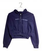 MARC JACOBSマークジェイコブス）の古着「ニットクロップドジップパーカー/Knitted Cropped Zip-Up Hoodie」｜ネイビー