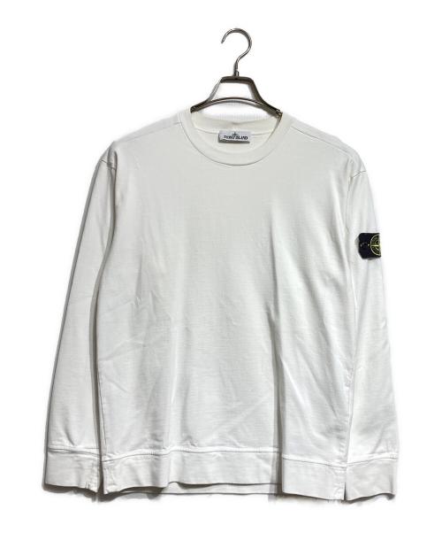 STONE ISLAND（ストーンアイランド）STONE ISLAND (ストーンアイランド) HEAVY COTTON JERSEY GARMENT DYED/ヘビーコットンジャージーガーメントダイ ホワイト サイズ:Sの古着・服飾アイテム