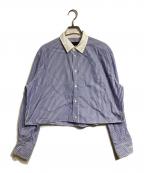CABANキャバン）の古着「コットンタイプライター クロップドシャツ/Cotton Typewriter Cropped Shirt」｜ブルー