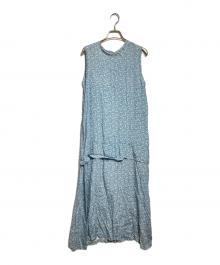 TOGA PULLA（トーガ プルラ）の古着「ノースリーブキュプラマキシワンピース/Sleeveless Cupro Maxi Dress」｜ブルー