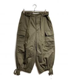 JOHN LAWRENCE SULLIVAN（ジョン ローレンス サリバン）の古着「ドローコードワイドカーゴパンツ/Drawcord wide cargo pants」｜オリーブ