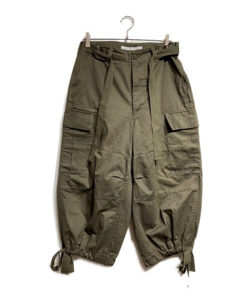 JOHN LAWRENCE SULLIVAN（ジョン ローレンス サリバン）JOHN LAWRENCE SULLIVAN (ジョン ローレンス サリバン) ドローコードワイドカーゴパンツ/Drawcord wide cargo pants オリーブ サイズ:34の古着・服飾アイテム