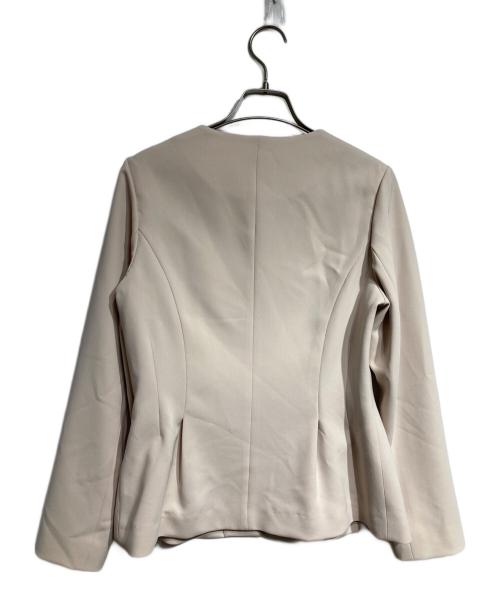 Demi-Luxe Beams（デミルクス ビームス）Demi-Luxe BEAMS (デミルクス ビームス) トリアセ ペプラムジャケット・パンツセットアップ/Triacetate Peplum Jacket & Pants Set ベージュ サイズ:36の古着・服飾アイテム