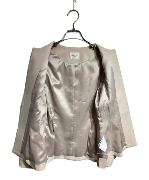 Demi-Luxe Beams（デミルクス ビームス）Demi-Luxe BEAMS (デミルクス ビームス) トリアセ ペプラムジャケット・パンツセットアップ/Triacetate Peplum Jacket & Pants Set ベージュ サイズ:36の古着・服飾アイテム