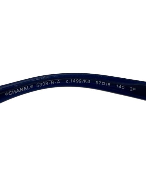 CHANEL（シャネル）CHANEL (シャネル) ラインストーン付 サングラス/Rhinestone-embellished sunglasses ネイビー サイズ:57◇18の古着・服飾アイテム