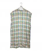 45Rフォーティファイブ・アール）の古着「インドリネンマドラスフラワーワンピース/Indian Linen Madras Floral Dress」｜マルチカラー