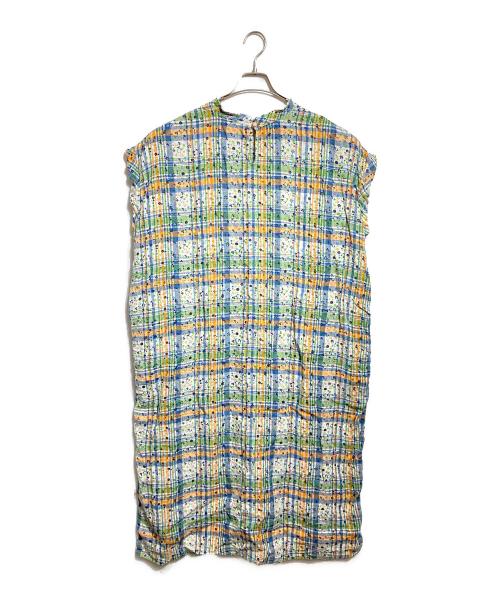 45R（フォーティファイブ・アール）45R (フォーティファイブ・アール) インドリネンマドラスフラワーワンピース/Indian Linen Madras Floral Dress マルチカラー サイズ:－の古着・服飾アイテム
