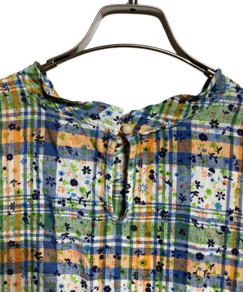 45R（フォーティファイブ・アール）45R (フォーティファイブ・アール) インドリネンマドラスフラワーワンピース/Indian Linen Madras Floral Dress マルチカラー サイズ:－の古着・服飾アイテム