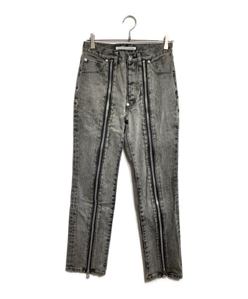 JOHN LAWRENCE SULLIVAN（ジョン ローレンス サリバン）JOHN LAWRENCE SULLIVAN (ジョン ローレンス サリバン) BLEACHED DENIM ZIPPED PANTS/ブリーチデニム ジップパンツ グレー サイズ:44の古着・服飾アイテム